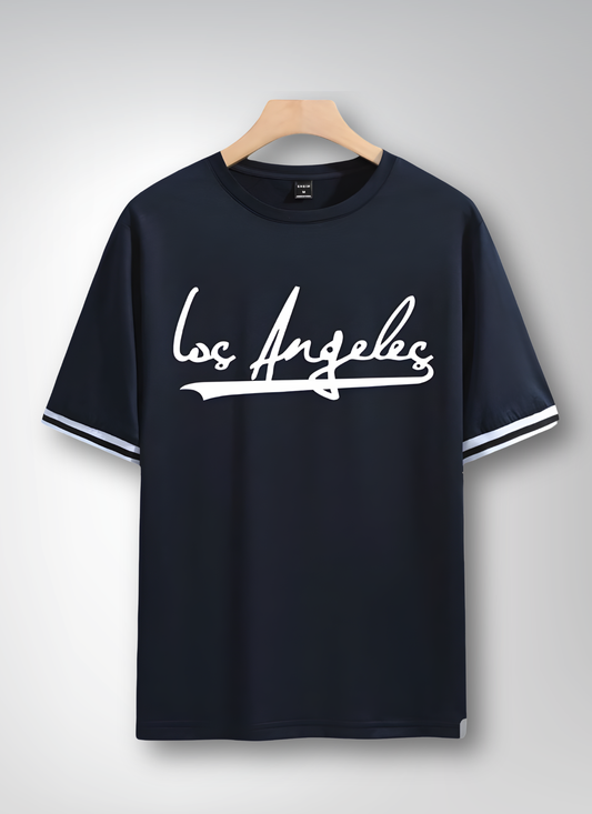 Los Angeles Navy Blue T-Shirt – Soft Cotton Casual Tee