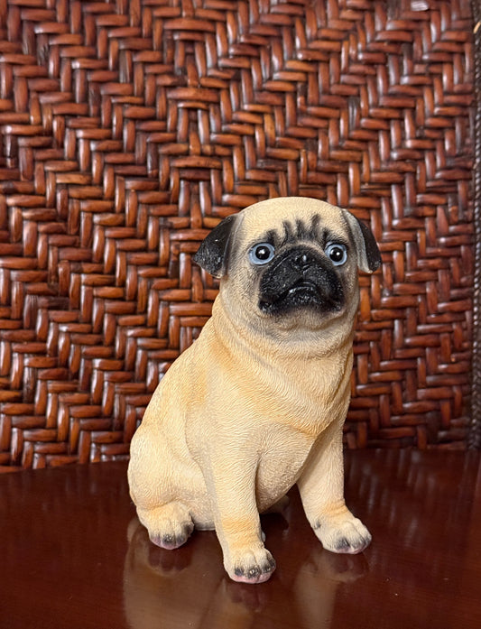 Realistic Resin Miniature Pug – Adorable Garden & Home Decor Gift