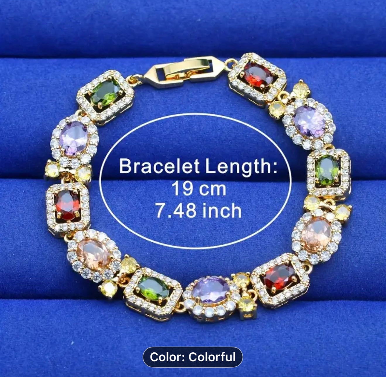Colorful bracelet with gemstones dimensions