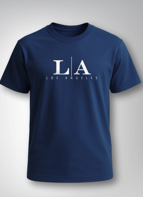 Los Angeles Navy Blue T-Shirt – Soft Cotton Casual Tee