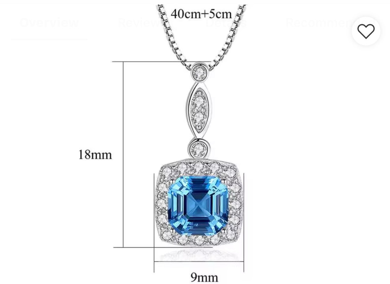 Jewelry necklace with blue gemstone 