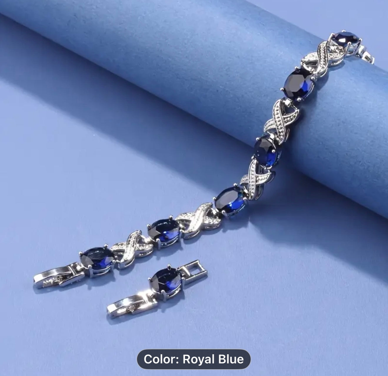 Glitter -style zirconia link bracelet